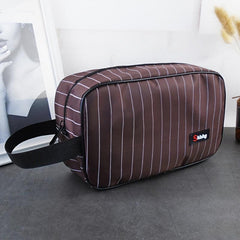 Striped Men's Bath Hand Clutch Bag for Business Trips