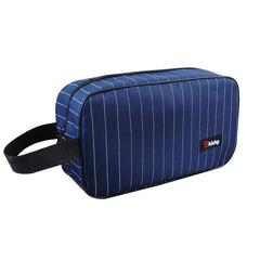Striped Men's Bath Hand Clutch Bag for Business Trips