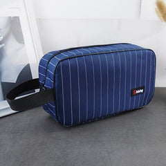 Striped Men's Bath Hand Clutch Bag for Business Trips