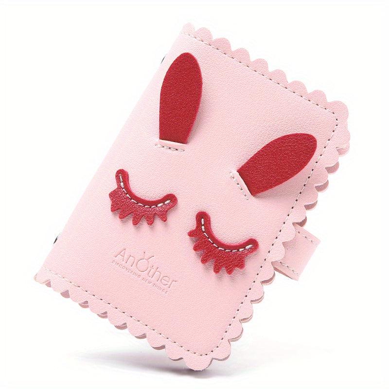 26 Card Slots PU Leather Credit Card Storage Bag with Rabbit Ears Texture