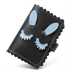 26 Card Slots PU Leather Credit Card Storage Bag with Rabbit Ears Texture
