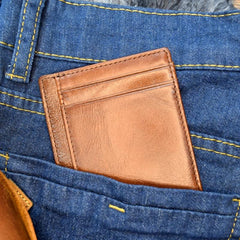 Men's Vintage Leather Card Licence Coin Purse