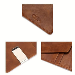 Men's Casual Leather Wallet with Money Clip