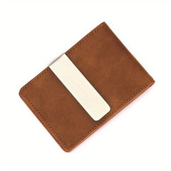 Men's Casual Leather Wallet with Money Clip