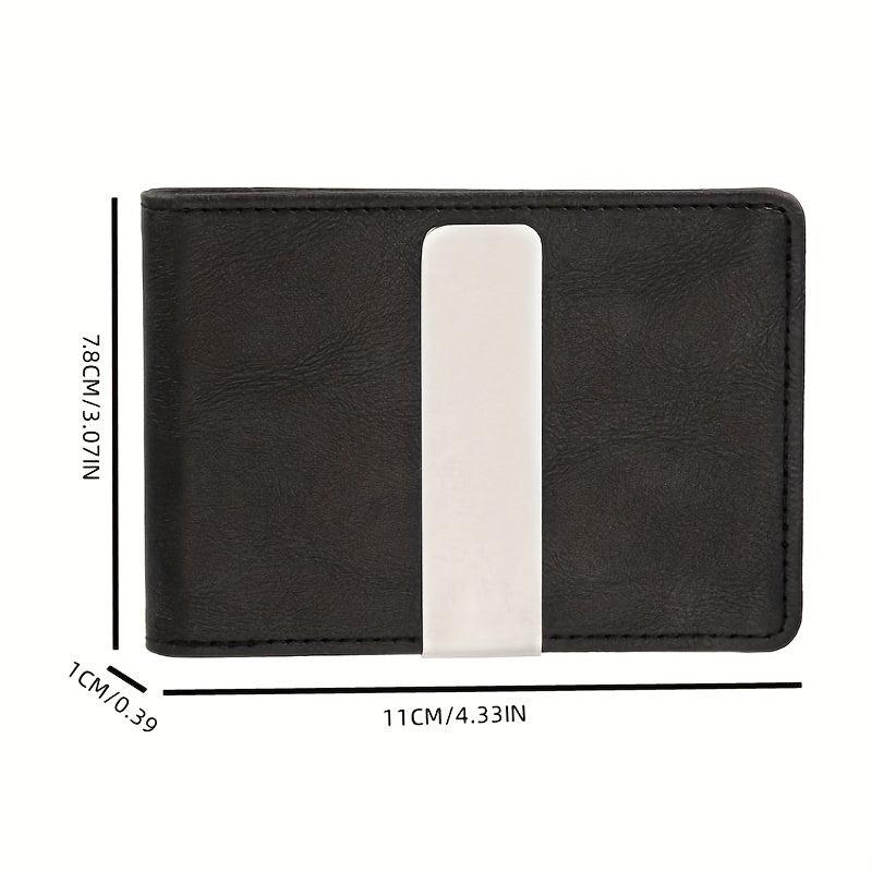 Men's Casual Leather Wallet with Money Clip