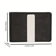 Men's Casual Leather Wallet with Money Clip