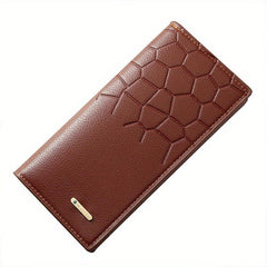 Men's Leather Long Wallet Embossed Pocket Coin Purse Ultra-thin Personalized