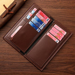 Men's Leather Long Wallet Embossed Pocket Coin Purse Ultra-thin Personalized