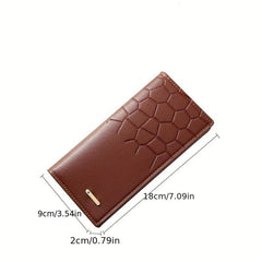 Men's Leather Long Wallet Embossed Pocket Coin Purse Ultra-thin Personalized