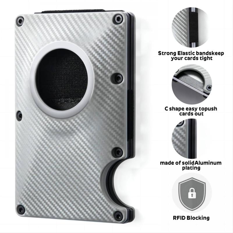 Carbon Fiber Card Holder Anti-theft Brush Wallet Metal Thin Holder