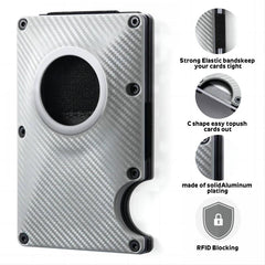Carbon Fiber Card Holder Anti-theft Brush Wallet Metal Thin Holder