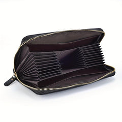 Men's Large Capacity Leather Zipper Clutch Bag Wallet