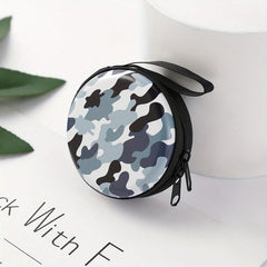 Men's Camo Zipper Coin Purse Key Bag Outdoor Storage Portable