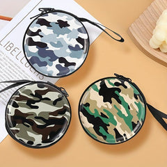 Men's Camo Zipper Coin Purse Key Bag Outdoor Storage Portable