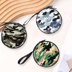 Men's Camo Zipper Coin Purse Key Bag Outdoor Storage Portable