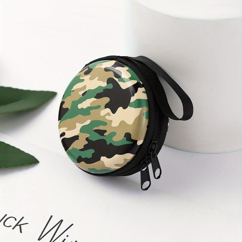Men's Camo Zipper Coin Purse Key Bag Outdoor Storage Portable