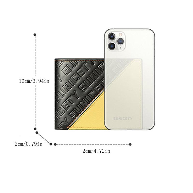 Men's Block Stitching Short Wallet RFID Blocking Card Holder Bifold