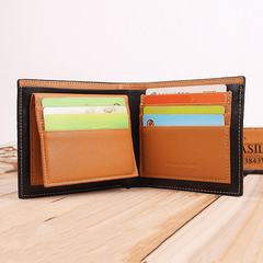 Retro Men's Business Wallet PU Leather Stripe Wallet