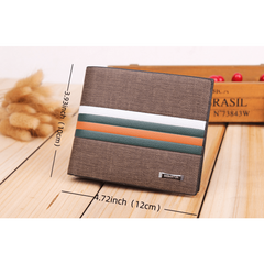 Retro Men's Business Wallet PU Leather Stripe Wallet