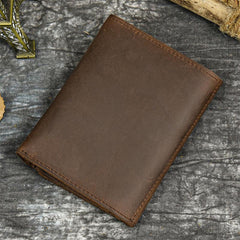 Men's Leather Wallet Crazy Horse Leather Three fold Coin Purse Top Layer Cowhide