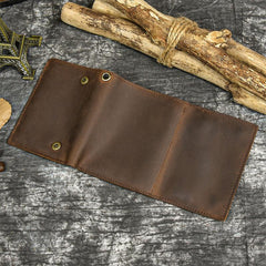 Men's Leather Wallet Crazy Horse Leather Three fold Coin Purse Top Layer Cowhide