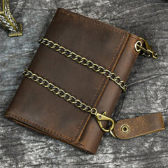 Men's Leather Wallet Crazy Horse Leather Three fold Coin Purse Top Layer Cowhide