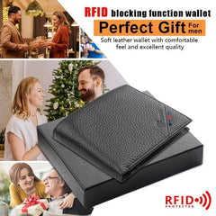 Men's RFID Leather Money Clip Wallet Vintage Card Holder