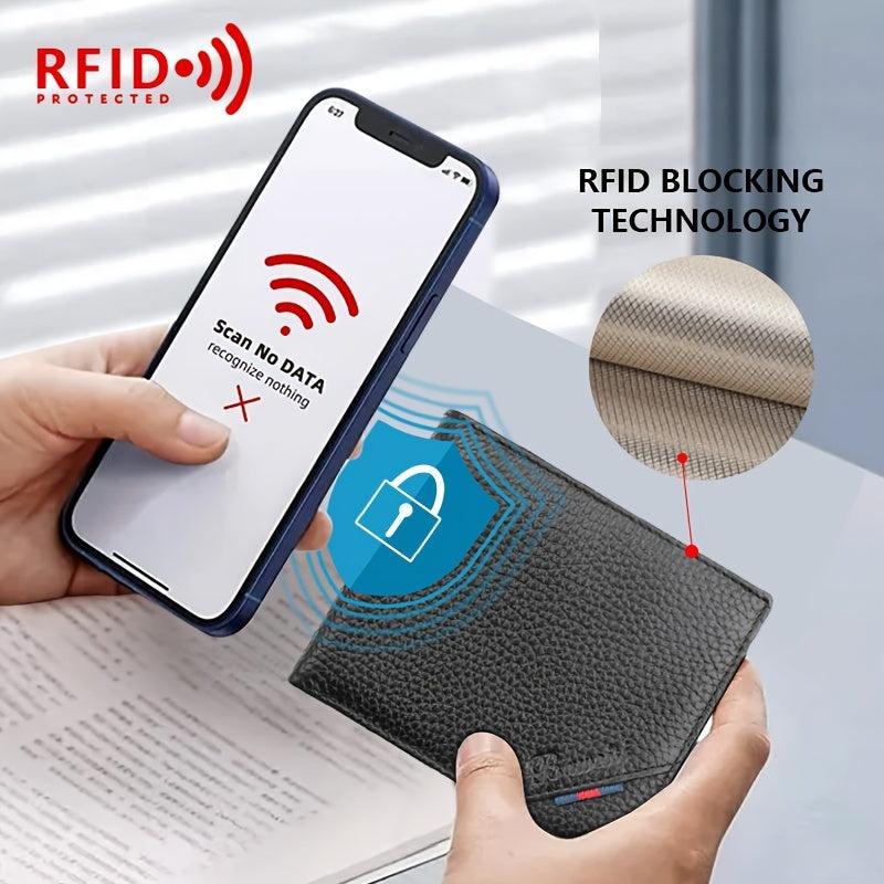 Men's RFID Leather Money Clip Wallet Vintage Card Holder