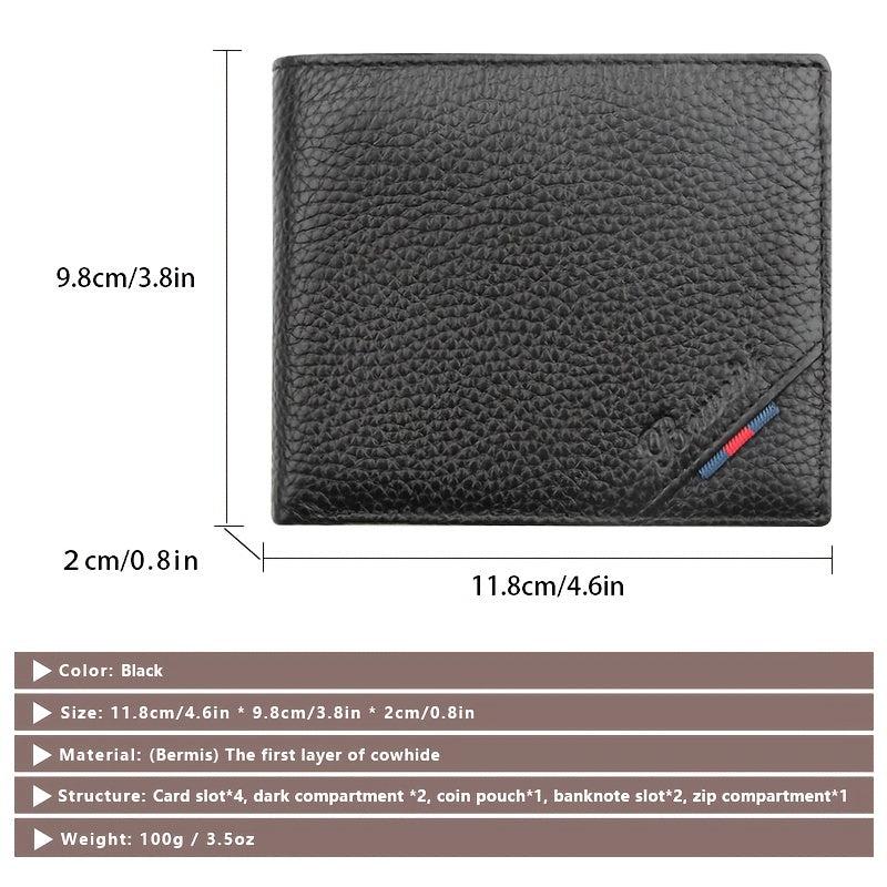 Men's RFID Leather Money Clip Wallet Vintage Card Holder