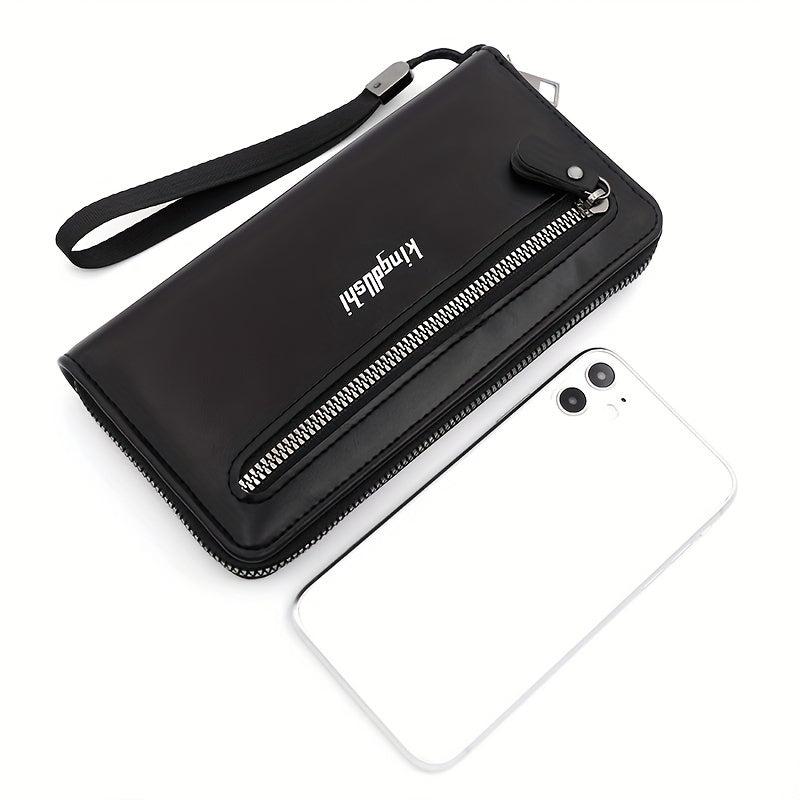 Men's Business Zipper Clutch Wallet Large Capacity Card Holder