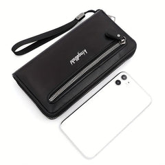 Men's Business Zipper Clutch Wallet Large Capacity Card Holder