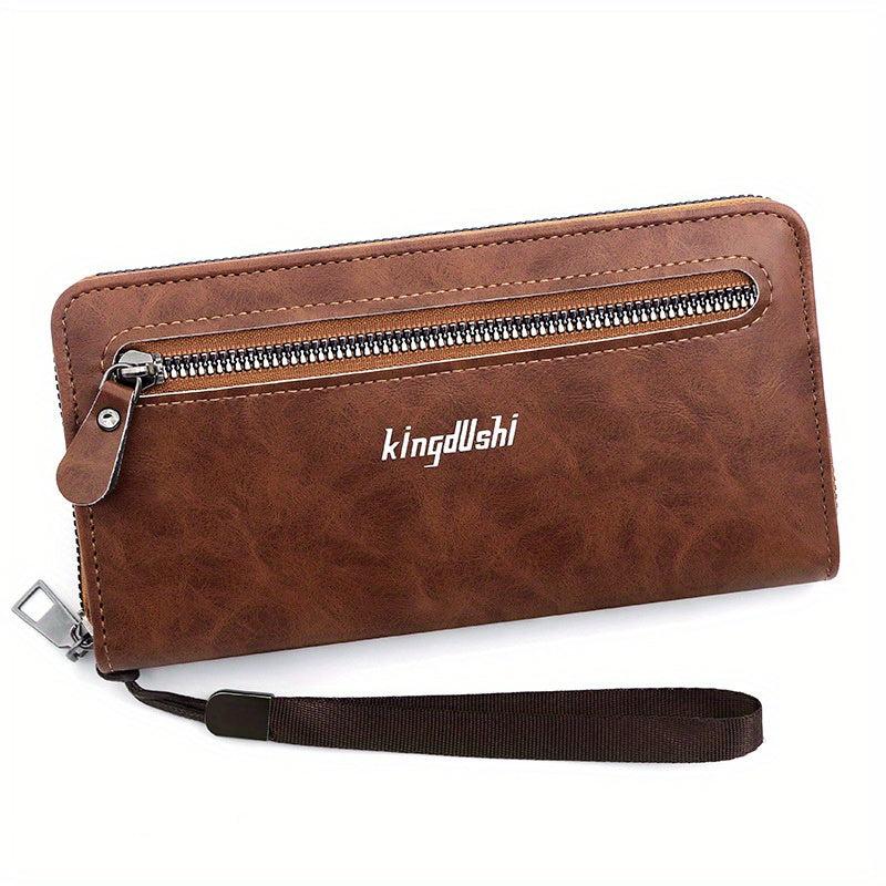 Men's Business Zipper Clutch Wallet Large Capacity Card Holder