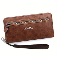 Men's Business Zipper Clutch Wallet Large Capacity Card Holder