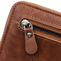Men's Business Zipper Clutch Wallet Large Capacity Card Holder