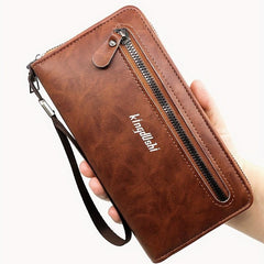 Men's Business Zipper Clutch Wallet Large Capacity Card Holder