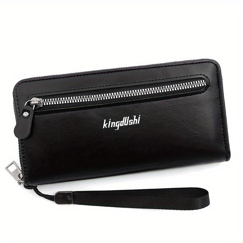 Men's Business Zipper Clutch Wallet Large Capacity Card Holder