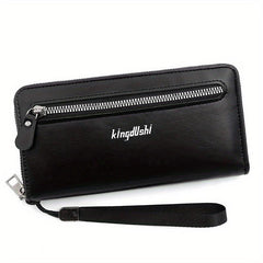 Men's Business Zipper Clutch Wallet Large Capacity Card Holder