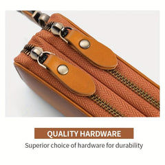 Leather Car Key Protector Case Double Layer Key Bag
