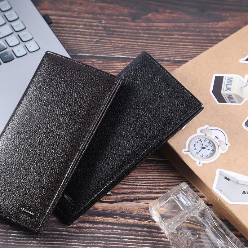 Men's Leather Wallet Long Business Wallet ID Card Holder