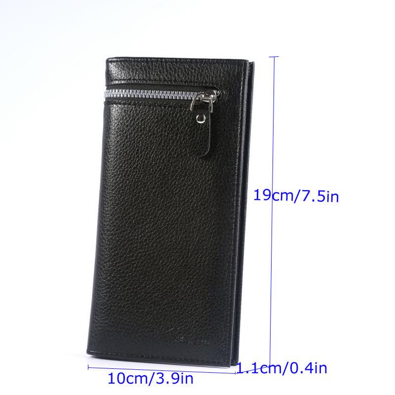 Men's Leather Wallet Long Business Wallet ID Card Holder
