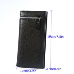Men's Leather Wallet Long Business Wallet ID Card Holder