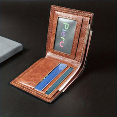 Men's Leather Driving Card Holder Case 2 In 1