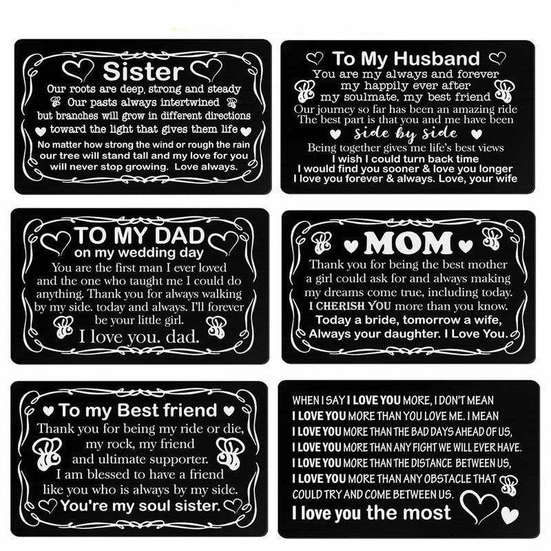 Aluminium Alloy Wallet Card for Grandson Granddaughter Sister Niece Aunt Couple