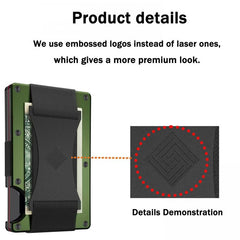 Slim RFID Blocking Metal Wallet With Money Clip