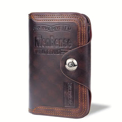 Men's PU Leather Trifold Wallet Card Slots Clutch Coin Purses