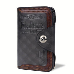 Men's PU Leather Trifold Wallet Card Slots Clutch Coin Purses