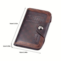 Men's PU Leather Trifold Wallet Card Slots Clutch Coin Purses