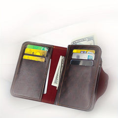 Men's PU Leather Trifold Wallet Card Slots Clutch Coin Purses