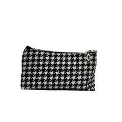 3Pcs Houndstooth Makeup Bag Travel Toiletry Waterproof Cosmetics Essentials