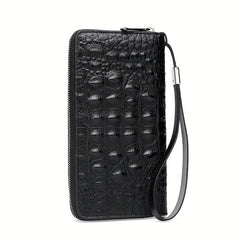 Men's Crocodile Pattern Clutch Bag Business Zipper Purse